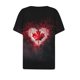 thumbnail image 4 of Fiudx Ofertas de La Semana Blusa de Manga Corta Estampada a La Moda para Mujer, Blusas Informales con Cuello En V, 4 of 5