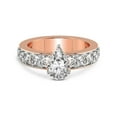 thumbnail image 4 of IGI Certified 4 Carat Pear Shape Lab Grown Diamond Engagement Ring | 14K Rose Gold | Adele Side Stone Lab Diamond Ring | FG-VS1-VS2 Quality Friendly Diamonds, 4 of 6