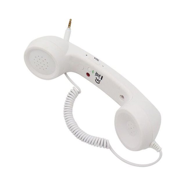 Inteprter Teléfono Auricular Auricular Receptor Clásico Con cable A prueba de radiación Receptores de teléfono Teléfonos móviles Auricular Videojuegos y accesorios Blanco