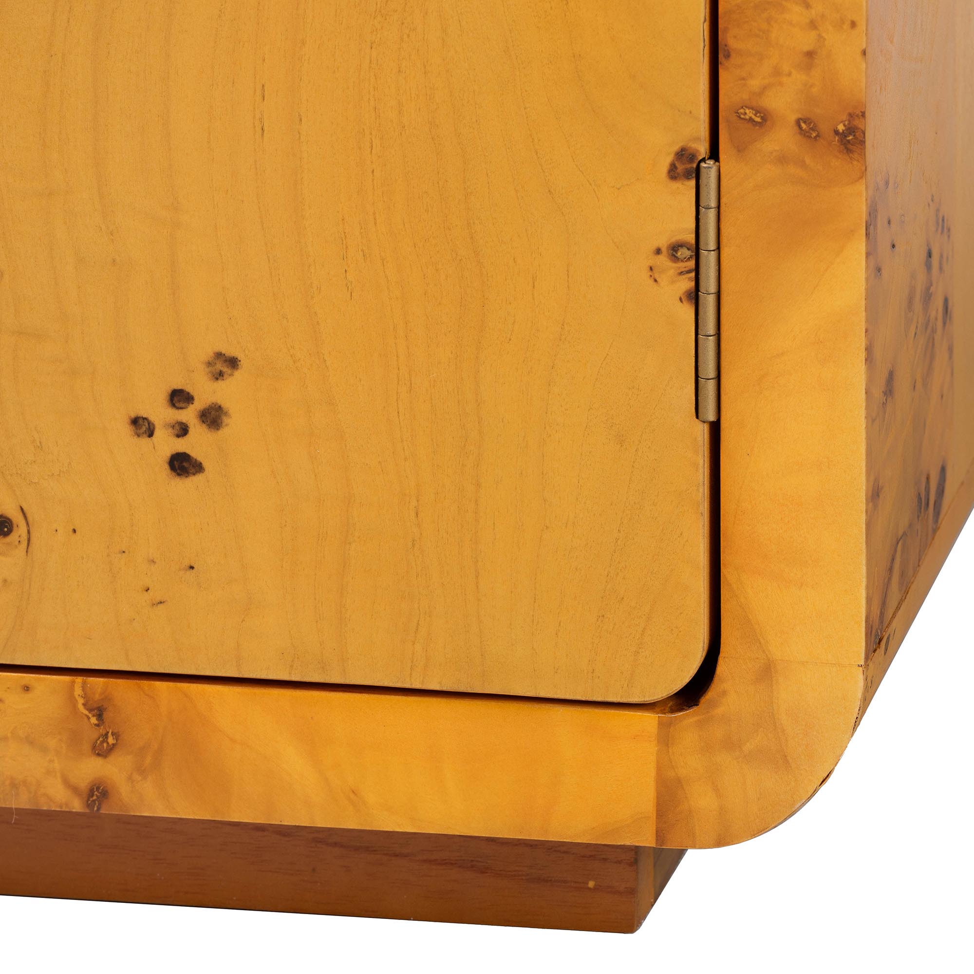 bali & pari Netra Modern Storage Cabinet, 2-Shelf, Light Mappa Burl