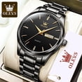 thumbnail image 1 of OLEVS 6902 Men Quartz Watches Waterproof Stainless Steel Male Wristwatch Man Clock Fashion Luminous Luxury Gold Watches For Men, 1 of 2