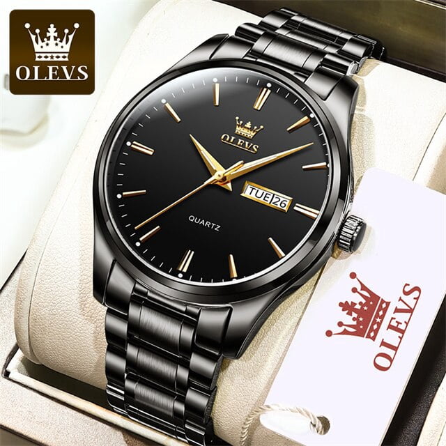 OLEVS 6902 Men Quartz Watches Waterproof Stainless Steel Male Wristwatch Man Clock Fashion Luminous Luxury Gold Watches For Men