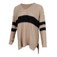 thumbnail image 4 of Suéter Cuello En V Sudadera Capucha Ropa Mujer Top Confortable Blando Casual Mujer Khaki M jinwen Suéter a rayas de mujer, 4 of 8