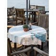 thumbnail image 2 of Outdoor Tablecloth with Umbrella Hole for Patio/Picnic/Party/Camping, Purple Summer Beach Waterproof Table Cloth Round Cover Washable, Coastal Waves Ocean Starfish Conch (Dia 54"), 2 of 8