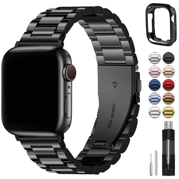 Correa de reloj Fullmosa compatible con Apple Watch de 42 mm de acero inoxidable