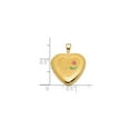 thumbnail image 5 of 14k Yellow Gold Heart Locket Pendant Necklace for Women with Rose Engraving, Floral Scroll Detail, Satin Finish, Romantic Jewelry Symbolizing Love and Affection, 5 of 7