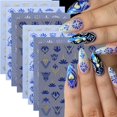 thumbnail image 1 of Pegatinas para uñas BMKKOT Retro Flower 3D, estilo bohemio, 8 hojas, 1 of 8