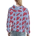 thumbnail image 7 of Lsque Cartoon Lobsters 2 Pattern Casual Women's Hoodie,Hooded Sweatshirt with Kangaroo Pocket,Pullover Hoodie with Eye-catching Drawstrings-Large, 7 of 7