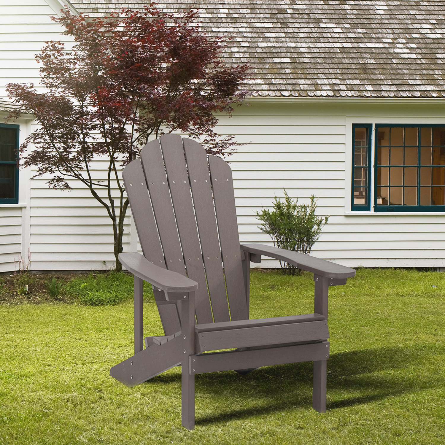 Sunny Shower Weather Resistant Accent Furniture Fold Outdoor Adirondack Chair for Garden Porch Patio - image 2 of 8