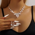 thumbnail image 2 of AEXTO Pearl Bride Wedding Jewelry Set Faux Pearls Crystal Rhinestone Necklace Earrings Bracelet Sets for Women Bridesmaid, 2 of 24