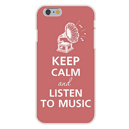 Apple iPhone 6+ (Plus) Custom Case White Plastic Snap On - Keep Calm and Listen to Music Record (Best Music Player For Iphone 6 Plus)