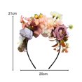 thumbnail image 5 of fenteer Simulated Flower Headband Flower Crown Headband for Women Girls Beach Photos Pink, 5 of 5