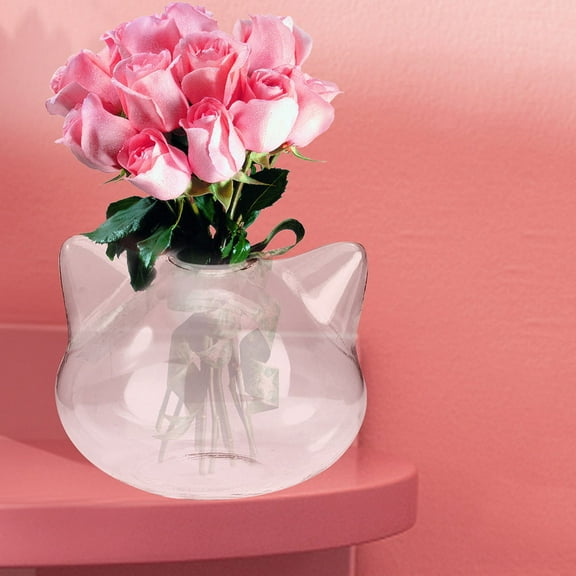 WHAMVOX Small Bud Vases Cat Shaped Glass Bud Vases Clear Mini Vases Flower Bud Vases Small Flower Vases For Centerpieces Wedding Decorations Home Flower