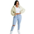 thumbnail image 2 of Akmipoem Women Cropped Zip up Puffer Jacket Winter Lightweight Down Jacket Quilted Padded Coat, 2 of 6