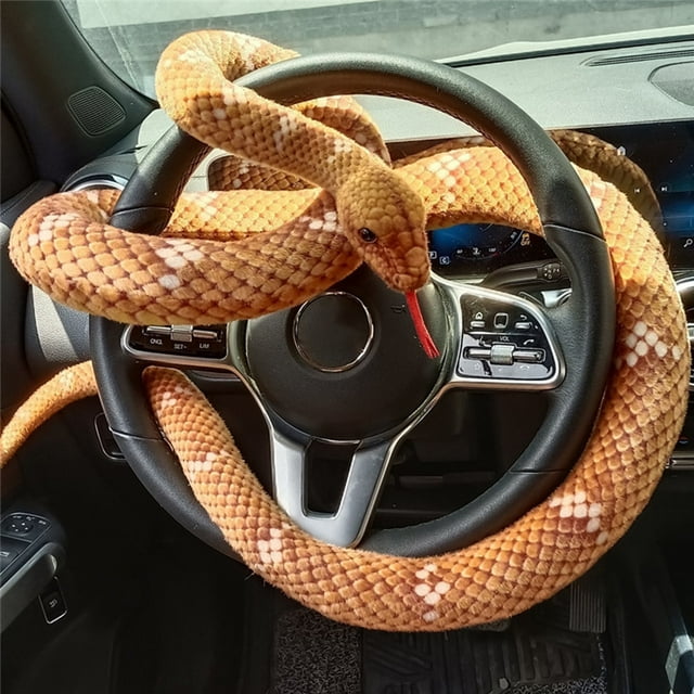 Neinkie 190/280cm Python Plush Toy Soft Giant Doll Funny Photo Props Spoof Trick Toy Simulation Golden Long Python Stuffed Snake Plushie Toy Home Decoration