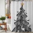 thumbnail image 3 of Christmas Tree Shower Curtains for Bathroom, Abstract Grey Trees Elk Gift Bird Star Art Waterproof Fabric Shower Curtain for Bathroom Bathtub Decoration, Machine Washable, 54x"78", 3 of 9