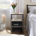 thumbnail image 3 of VECELO Nightstand with 2 Drawers, Small Nightstands Bedside Tables with Storage Shelf for Living Room, Bedroom, Gray, 3 of 11