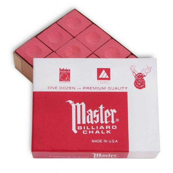 Master Billiard Premium Pool Cue Chalk - 1 Dozen - Made in the USA - Rust