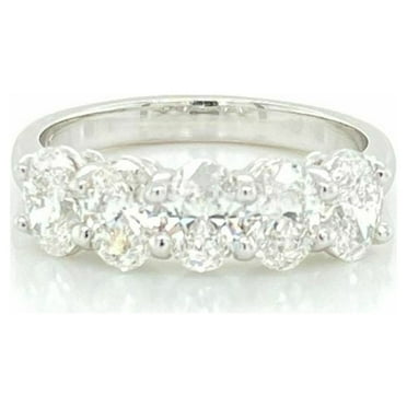 1.72ct Natural Round Diamond (I-J,SI1) Five Stone Eternity Ring 14k White Gold