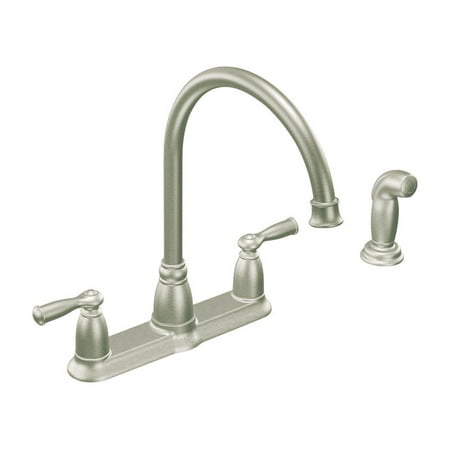 Moen Banbury Spot Resist Stainless Two-Handle High Arc Kitchen Faucet with Side Spray