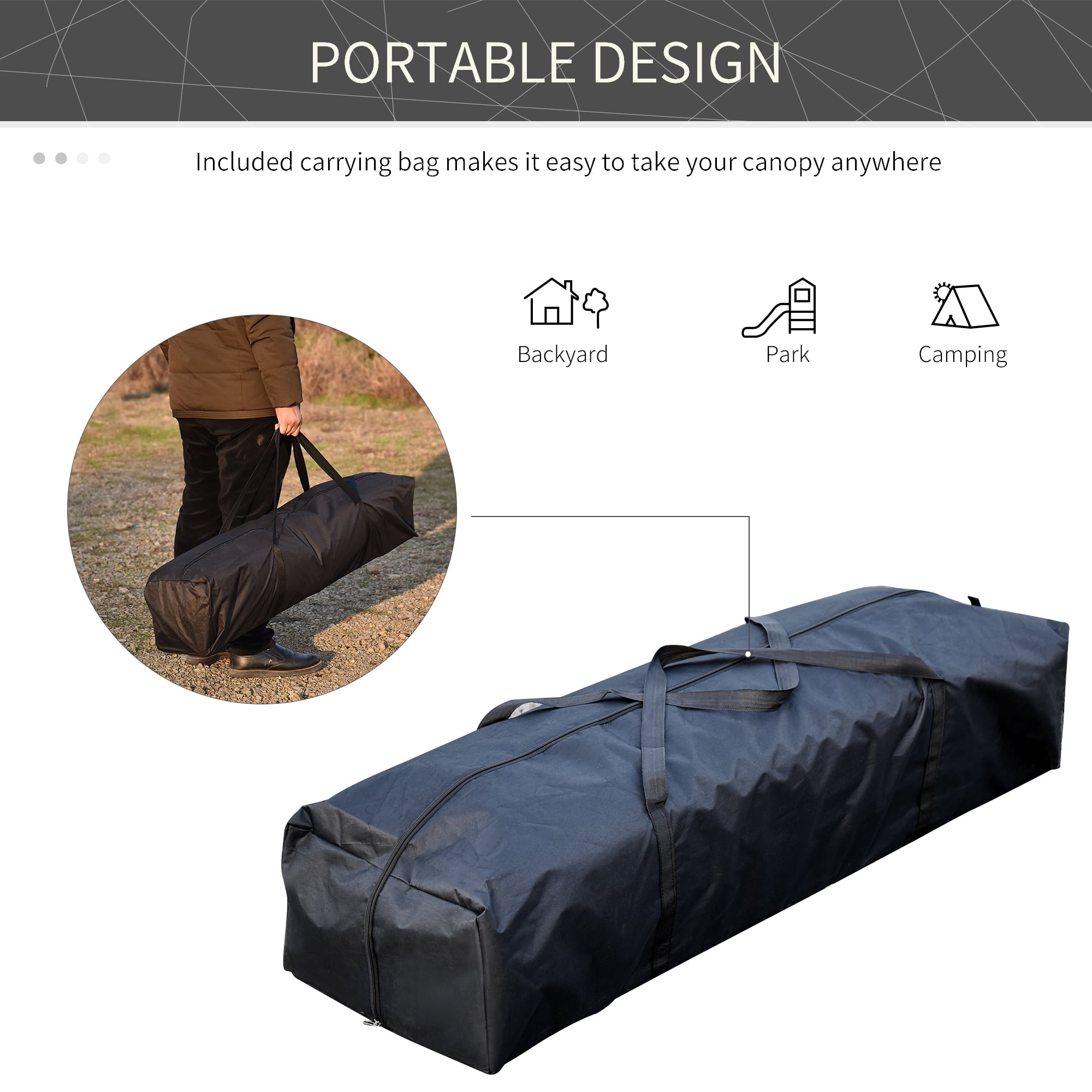 Outsunny 10' x 20' Pop Up Canopy Tent with 4 Sidewalls, Heavy Duty Tents for Parties, Outdoor Instant Gazebo with Carry Bag, for Outdoor, Garden, Patio, White