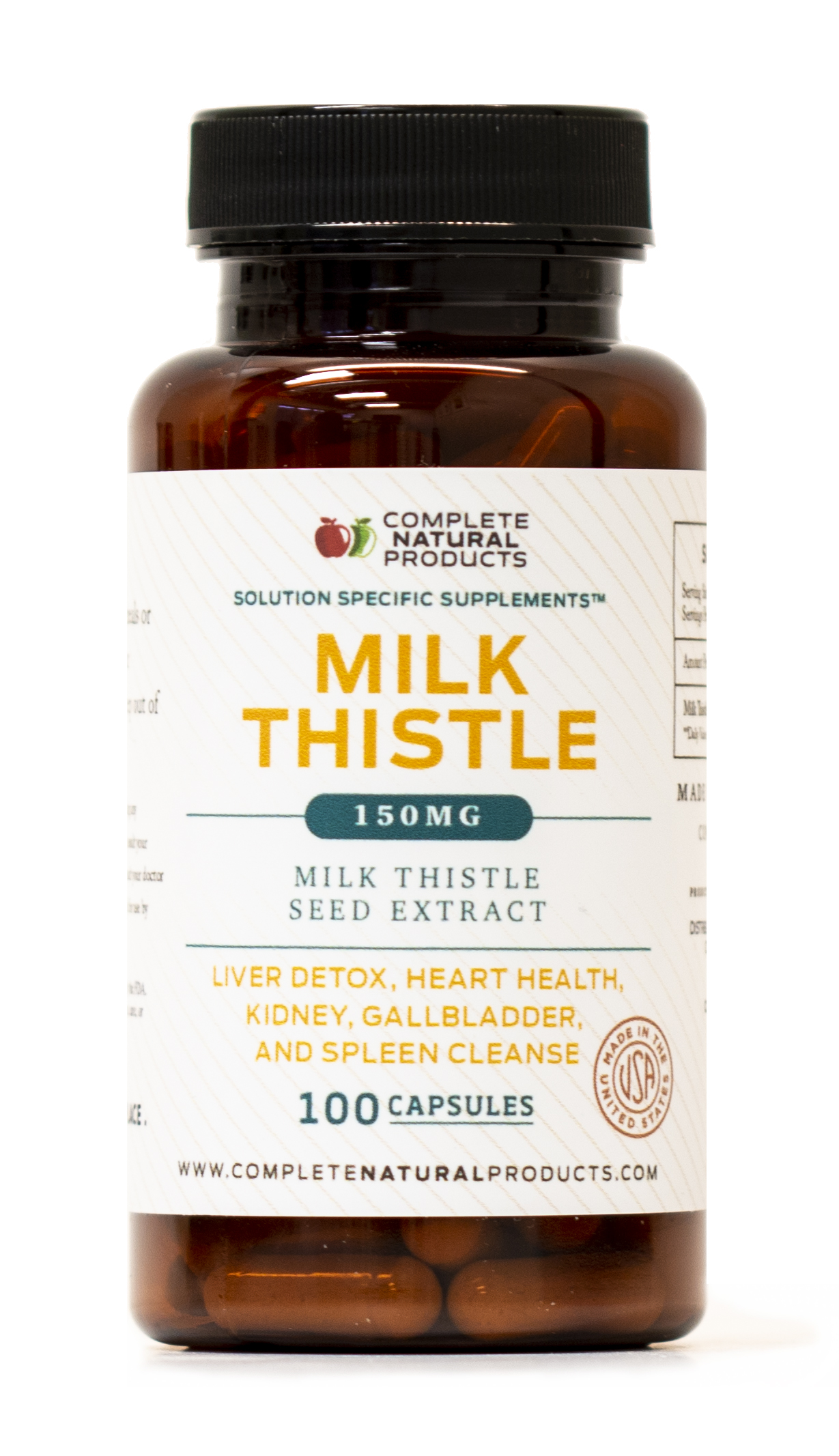 Pure Milk Thistle Capsules & Extract 150 mg Seed Powder 100 Pills