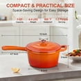 thumbnail image 4 of Walchoice 1QT Sauce Pan, Enameled Cast Iron Saucepan Dutch Oven Pot with Lid, 1 Quart Small Cooking Sauce Pot, Nonstick & Oven Safe - Orange, 4 of 8