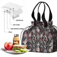thumbnail image 4 of Pioneer Flower Drawstring Lunch Bag Women - Drawstring Lunch Bag Insulated for Work Office - Stain-Resistant Large Lunchbags for Women with Multi-Pockets, 4 of 6