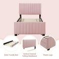 thumbnail image 6 of Aukfa Twin Size Upholstered Platform Bed Frame with Twin Size Trundle for Bedroom,Guestroom, Pink, 6 of 8