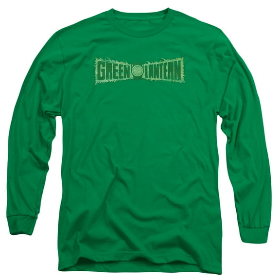 Green Lantern Flame Logo Long Sleeve Adult 18/1 T-Shirt Kelly Green