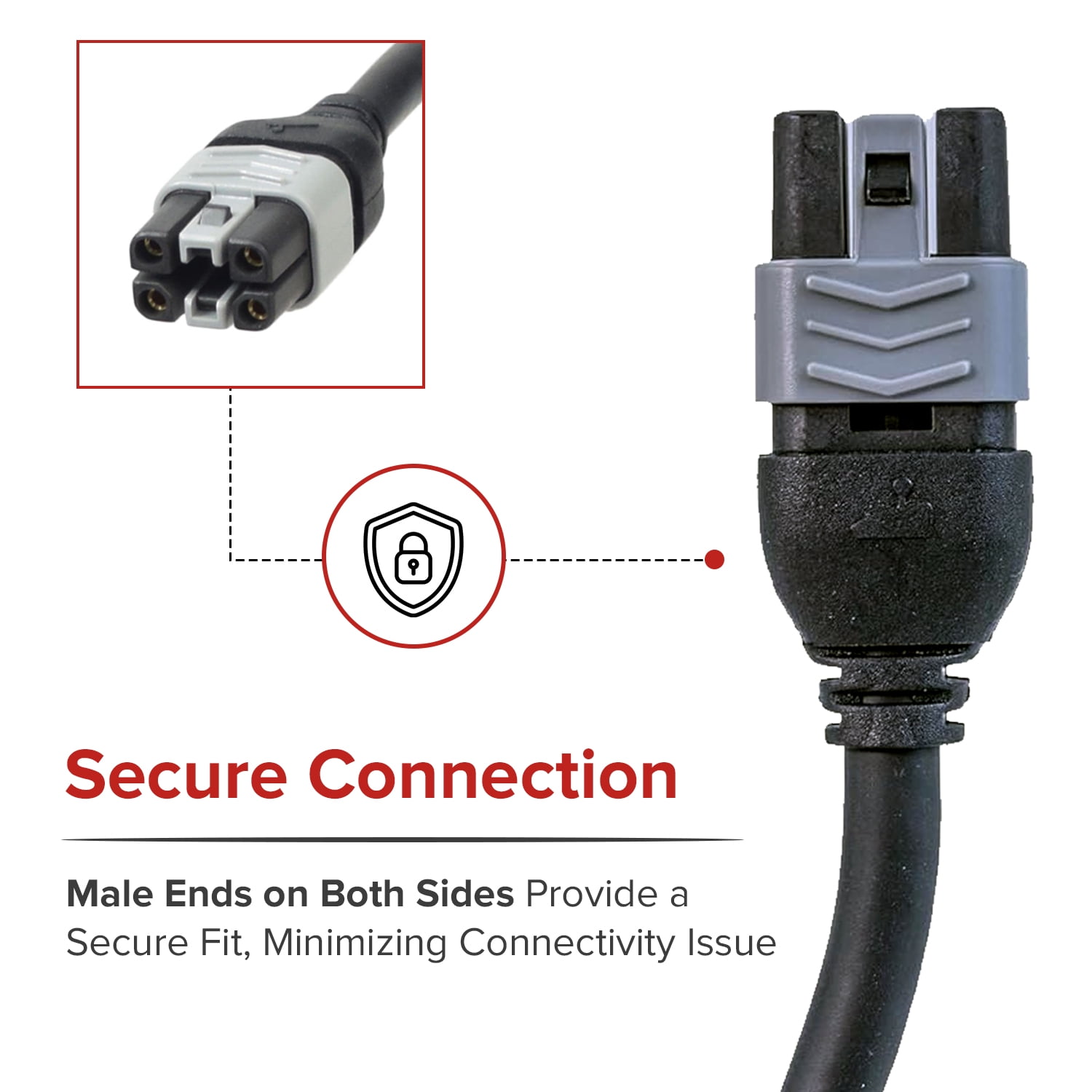 AlveyTech 1.0 Meter Dynamic Joystick Bus Cable for Invacare Power Chairs with SPJ Joystick Controllers