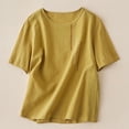 thumbnail image 2 of zbxnLI Womens Summer Baggy T Shirts Casual Solid Color Short Sleeve Tops for Women Comfort Crew Neck Shirt, 2 of 6