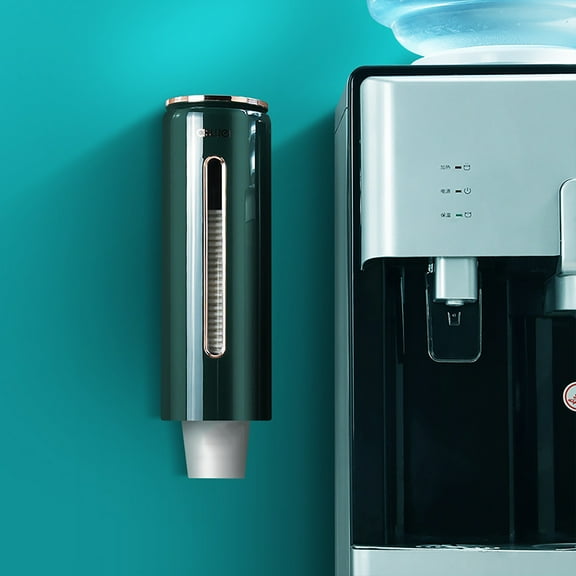 Hovmgk Wall-Mounted Cup Dispenser, Large Capacity Paper & Plastic Cup Shelf, Non-Punching Installation, Kitchen & Office Storage, Traceless Hook for 40 Cups, Compact Cup Holder for Easy Use