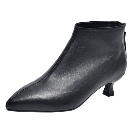 

ASEIDFNSA Women Boots Women Boots Lace Up Women Shoes Thermal Short Boots Pointed Toe Thin Heel Zippered Short Boots Fashion Women Boots