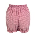 thumbnail image 5 of GEWSEY Women Gingham Boy Drewstring Shorts Smocked Plaid Bloomers Cute Frill Ruffle Sexy Micro Shorts Bottoms Y2k Pettipants (Red, XL), 5 of 6