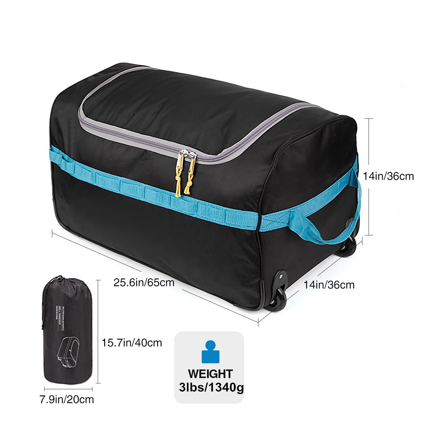 foldable duffle with wheels