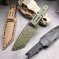thumbnail image 5 of Fixed Blade Knife AUS-8 Steel with Nylon Sheath, Full Tang EDC Blade and Ergonomic Handle, Hunting Knife for Outdoor Camping Survival Hiking Fishing, Gifts for Men(Army Green), 5 of 6