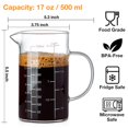 thumbnail image 2 of Vaso medidor de vidrio Hlukana 500 ml de borosilicato, 2 tazas, 2 of 7