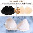 thumbnail image 7 of Nimiah Bra Pads Inserts 3 Pairs, Black Sewn Edge Removable Boob Replacement Padding for Swimsuit Sport Fits AB Cups, 7 of 7