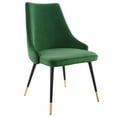 thumbnail image 3 of Modway Adorn 17.5" Tufted Performance Velvet Dining Side Chair in Emerald Green, 3 of 9