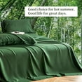 thumbnail image 2 of Simple&Opulence 100% Viscose from Bamboo Sheet Set 4Pcs, Cooling for Hot Sleepers, Soft Breathable Bed Sheets Set, 15" Deep Pockets, Luxury Hotel Silky Bedding Sheets (Dark Green,King), 2 of 6