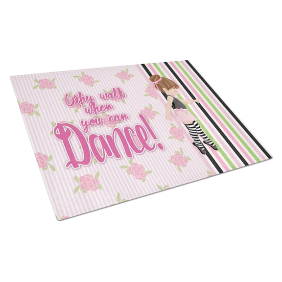 Caroline's Treasures Ballet Dance Stripes Brunette Glass Cutting Board Large