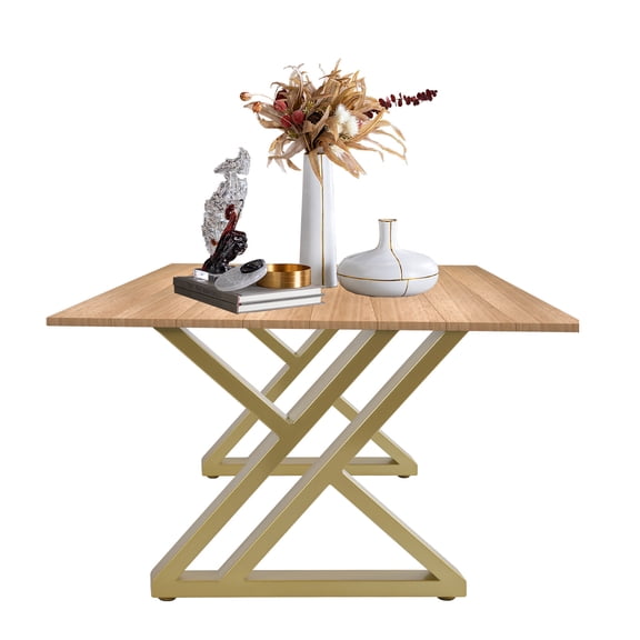 ToppiJoy 2Pcs X Shape Metal Desk Legs, Heavy Duty Industrial Coffee Table Legs for Dining Table/Desk/Office Table