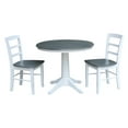 thumbnail image 4 of 36 in. Wood Dining Table with 2 Madrid Ladderback Chairs in White/Heather Gray, 4 of 6