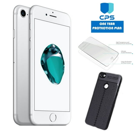 Apple iPhone 7 GSM Unlocked (Certified Refurbished) w/ED Bundle - $99 Value (Bundle Includes: ED Premium Case + Screen Protector + 1 Year Extended CPS Limited Warranty) (Silver, (Best Iphone Extended Warranty)