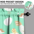 thumbnail image 4 of 3 PCS Farmhouse Kitchen Curtains Set with Valance - Chicken & Egg Cartoon Print Semi-Sheer Tier Curtains for Windows, Farm Animal Theme, 4 of 4