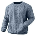 thumbnail image 5 of Fewfanhot Mens Shirts Cable Knit Pullover Long Sleeve Crewneck Sweater Casual Soft Knitted Sweater with Ribbing Edge, 5 of 6