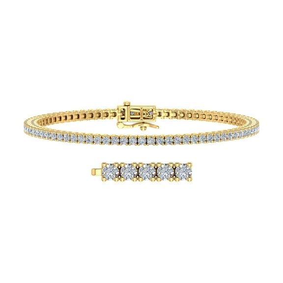 1 3/4 Carat Diamond Tennis Bracelet in 10K Yellow Gold (6.5 Inch)