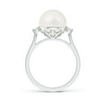 thumbnail image 2 of Angara Freshwater Cultured Pearl Ring with Diamond Accents in 925 Sterling Silver for Women | June Birthstone Jewelry for Her, 2 of 8
