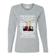 thumbnail image 2 of Wild Bobby Great Terrific Merry Christmas Funny Donald Trump Political Women Graphic Long Sleeve Tee, Heather Grey, Medium, 2 of 5